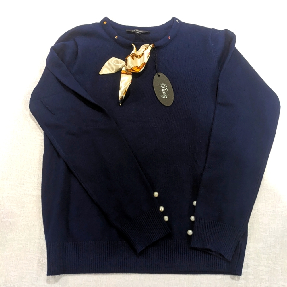 Paniz blue soft knit sweater size M